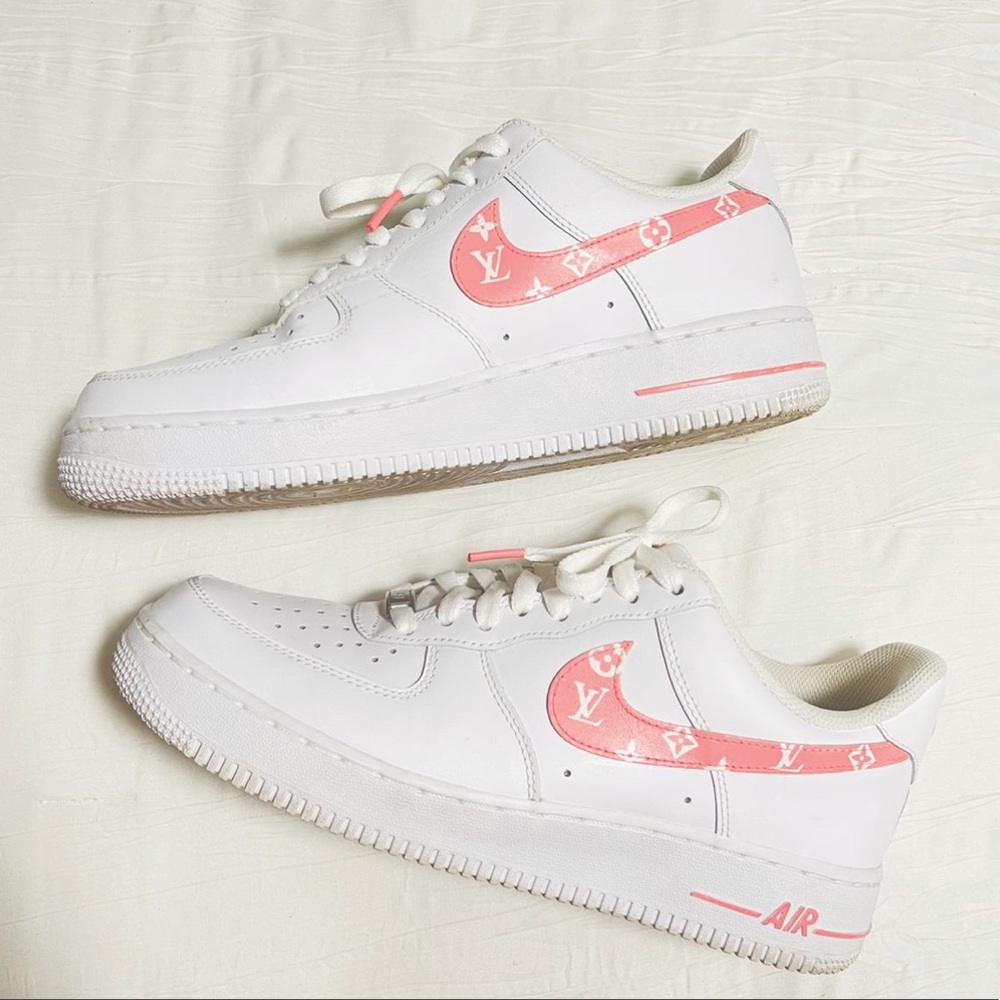 LV Nike Pink Air Force 1’s
